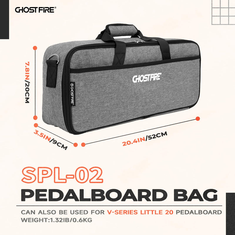 Ghost Fire Guitar Pedal Board Bag Effect Pedalboard Bag Accessory Storage Bag Carry Case 20.4x7.8x3.5in 20.4"x7.8"