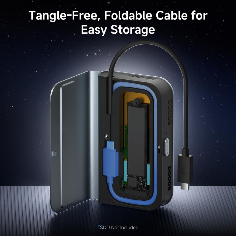 Cable Matters 40Gbps USB4 / Thunderbolt 4 SSD Enclosure for M.2 NVMe SSD | Portable, Tool-Free, up to: Read 3800MB/s, Write 3600MB/s, Intelligent Cooling, Thunderbolt 5 Compatible
