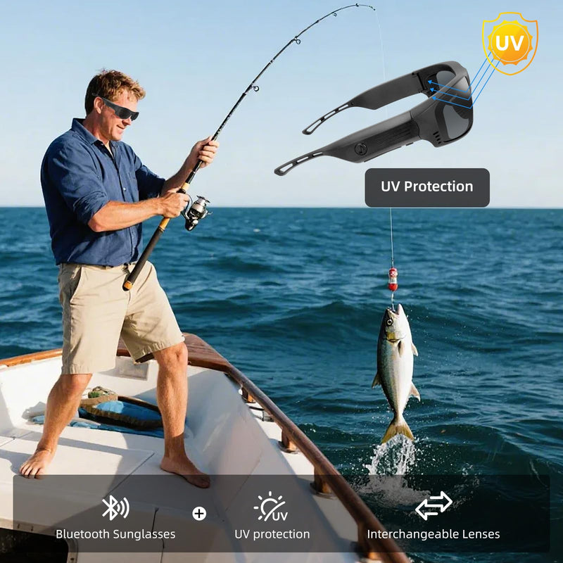 Smart Bluetooth Safety Glasses for Men&Women Ultra Loud Volume,Rechargeable LED Lights 20 Hrs Runtime Ansi Z87.1 Yellow Lenses