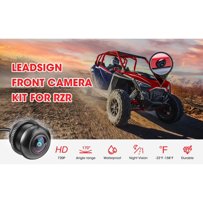 Front Camera for Polaris RZR, 7-Inch Ride Command, 720P HD, 170° Wide Angle | IP67 Waterproof, Rugged Aluminum Housing, Low-Light Ready, Helps See Front-Wheel Blind Spots on Trails and Tight Terrain