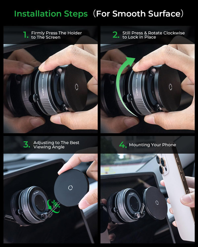 【Upgraded】for iPhone Magsafe Car Mount Charger, 15W Fast Wireless Charge | [109LBS Suction, 2800gf Magnetic Power], Magnetic Wireless Car Charger, Car Phone Holder for iPhone 17/16/15/14/13/12 Pro Max black
