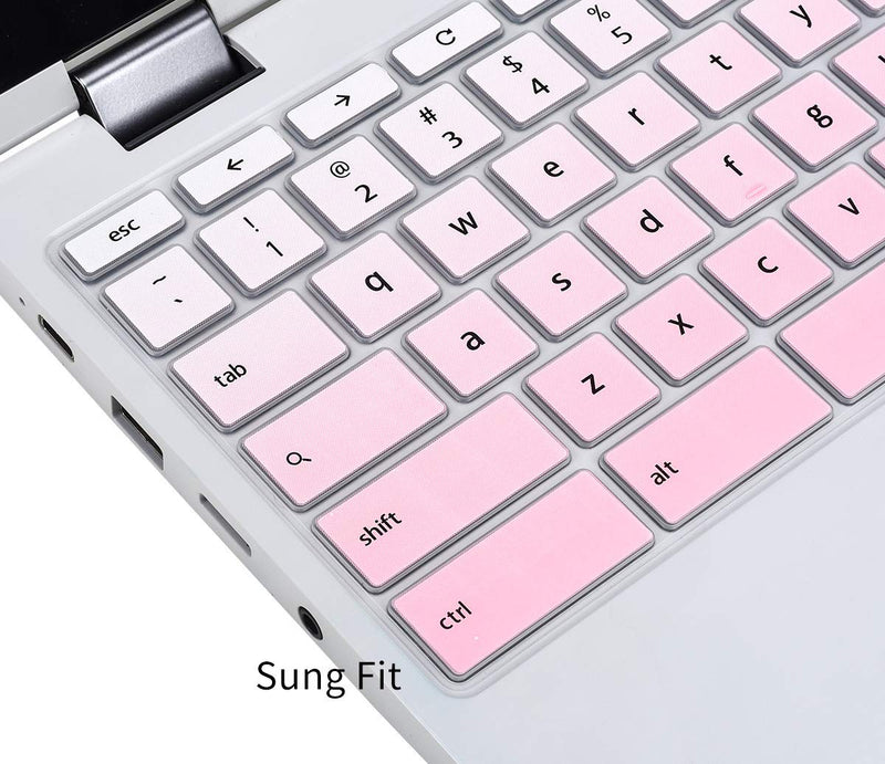 Keyboard Cover Skin for Lenovo Chromebook C330 C340 2-in-1 11.6 / Lenovo 100E 300E 500E Chromebook 11.6 / Lenovo Chromebook N20 N21 N22 N23 11.6 / Lenovo Flex 11 Chromebook 11.6" Skin, Ombre Pink
