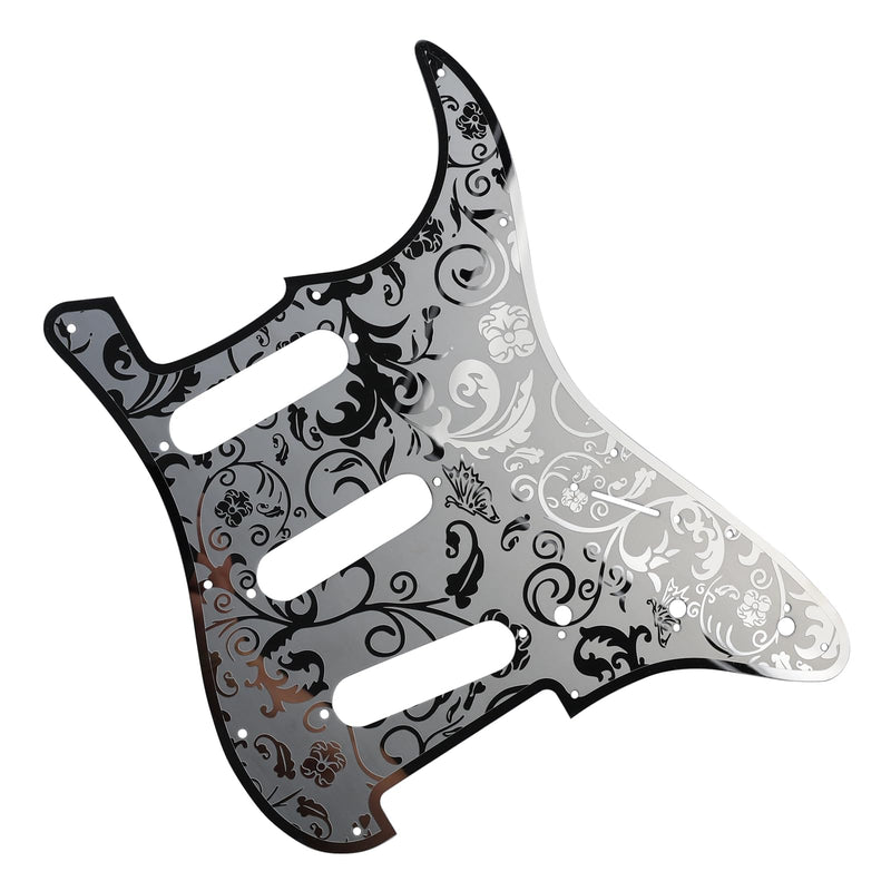 Stainless Steel Guitar Pick guard 11 holes SSS Single Coil Mounting Screws 9/32''Potentiometer Metal Electric Guitar Pickguard Compatible with Stratocaster Strat ST Style Guitar (Chrome) SSS-7mm Chrome