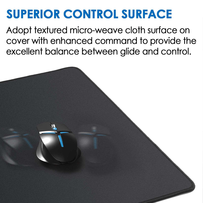 KTRIO Large Gaming Mouse Pad with Stitched Edges, Extended Mousepad with Superior Micro-Weave Cloth, Non-Slip Base, Water Resist Keyboard Pad, Desk Mat for Gamer, Office & Home, 31.5 x 11.8 in, Black X-Large (31.5" x 11.8") Black Stealth