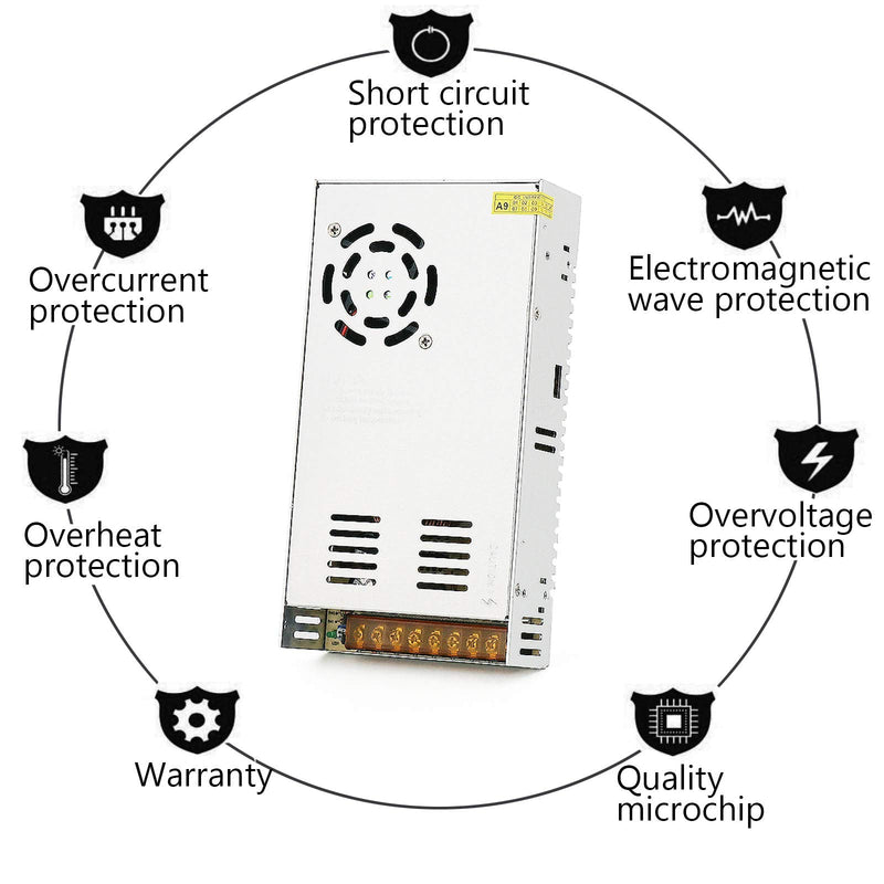 Power Supply Transformer Switching Power Supply DC 12 V 30 A 360 W Adapter Transformer Power Supply for CCTV, 3D Printer, Computer Project, LED Lighting Stripes and Industrial Systems