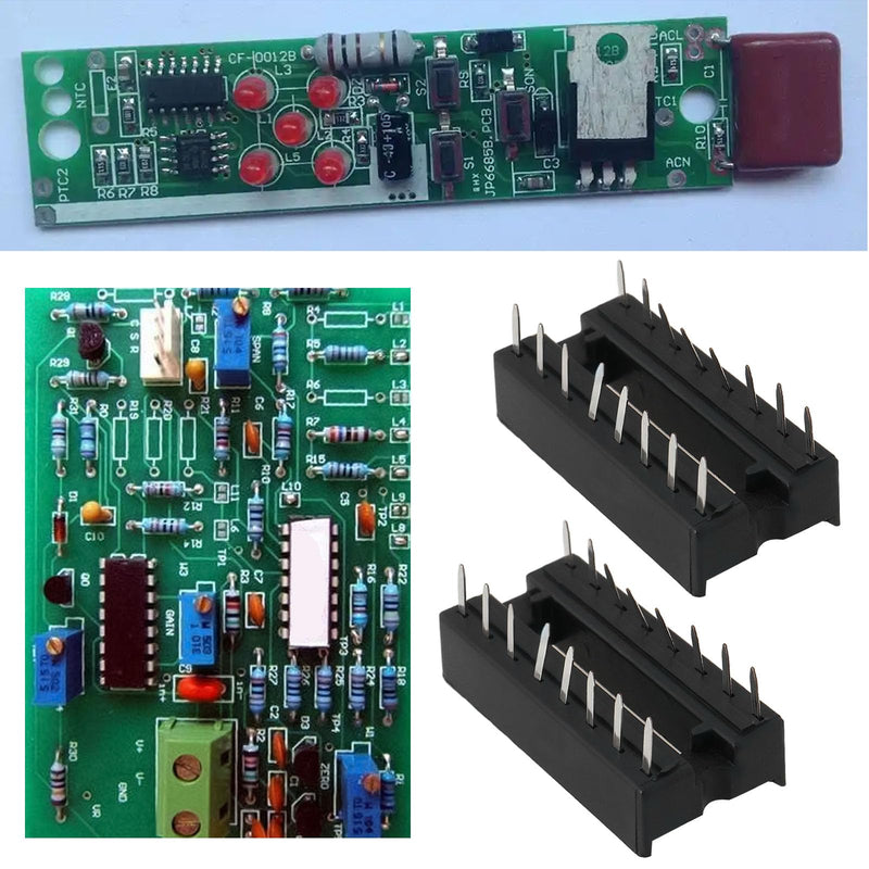[AUSTRALIA] - ECSiNG Pack of 50 16-Pin DIP-IC Sockets, 2.54 mm, Pitch Chip Socket Soldering Adapter for Digital and Analogue Circuits, Computer and Electronic Development Board, 20 x 10 mm 16-polig, 20 x 10 mm 