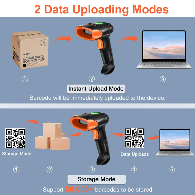[AUSTRALIA] - KUIIYER Bluetooth Barcode Scanner, Wireless 2D QR 1D Bar Code Scanners Handheld Barcode Reader with Updated 800 X 600 Pixel CMOS, Plug & Play for iPhone, Android, iPad, Tablet, PC Computers & POS 