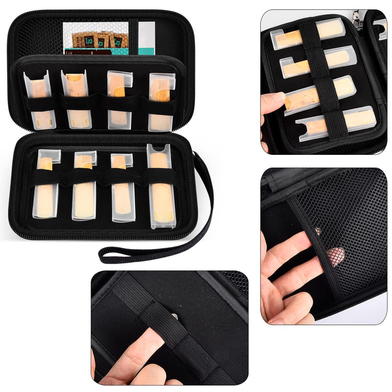 Reeds Case Compatible with Vandoren/for D'Addario Woodwinds/for Sovvid/for Glory Saxophone Clarinet Reeds. Storage Holder for 12 pcs Reed and Humidity Pack (Box Only) -Black Inner Black inner