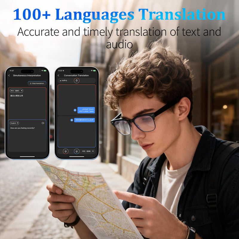 AI Smart Glasses with 8MP Camera, 1080P Video & HD Photo, Bluetooth Audio, AI Voice Assistant, Real-Time Translation, Object Recognition, Noise-Cancel Calls, Music, Photochromic Lenses M
