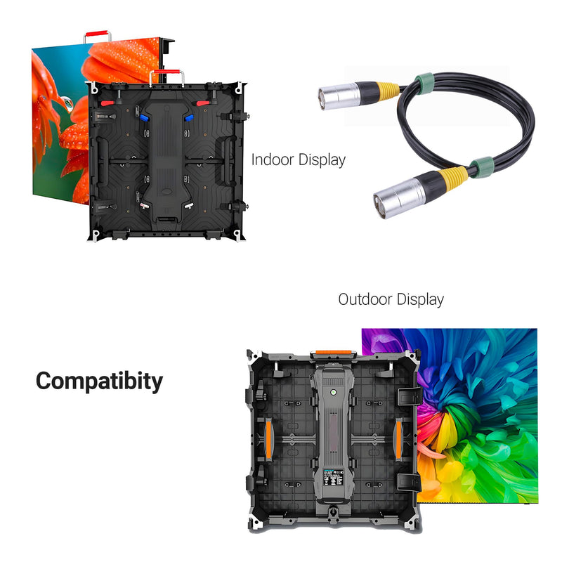 IP65 Waterproof RJ45 CAT5E Ethercon Cable Both Ends with Ethernet Shielded Connectors (3Feet_5PCS) 3Feet_5PCS