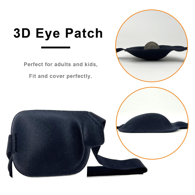 Eye Patch, 2PCS Medical Eye Patches for Adults Kids, 3D Amblyopia Lazy Eye Patches for Left and Right Eye (left + right) left + right