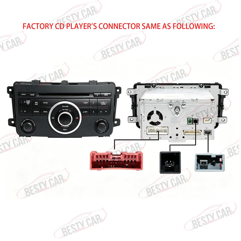 16pin Car Radio Stereo Power Retrofit Wiring Harness Adapter fits for Mazda CX-7 CX-9 2007-2015 Support Factory Bose Amplifier and Backup Camera