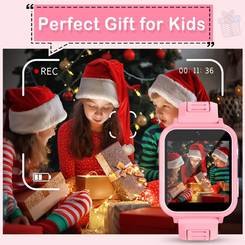 Phyulls Kids Smart Watches Girls *2, HD Touchscreen Kids Watches with Video Camera Music Player Alarm Pedometer Learn Card Audio Flashlight 12/24hr Gift for 3-12 Year Old Girls