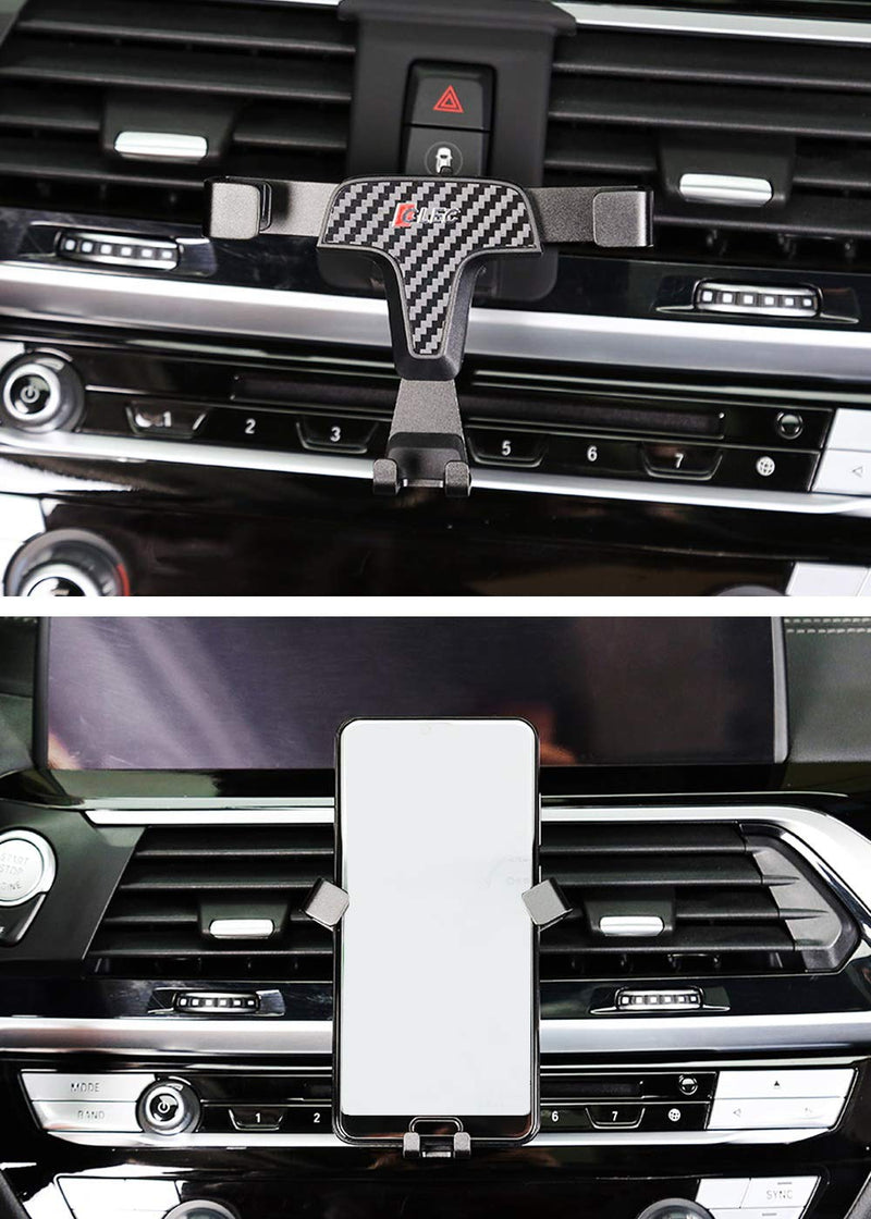 iJDMTOY Smartphone Gravity Holder w/Exact Fit Clip-On Dash Mount Compatible with BMW 2018-up G01 X3, 2019-up G02 X4 (Won't Occupy Air Vent Opening)