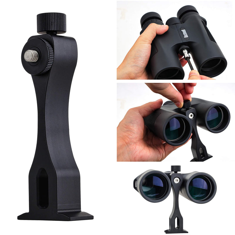 Aluminum Binocular Tripod Adapter, Arca-Swiss Adapter for Binoculars with 1/4" -20 Thread