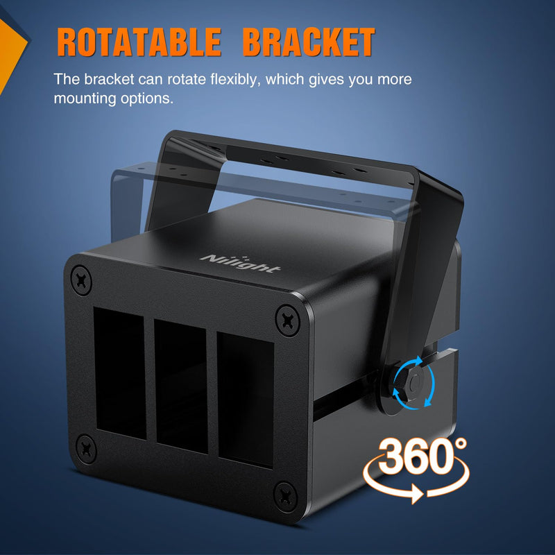 [AUSTRALIA] - Nilight 3 Gang Rocker Switch Box 3 Holes Panel Detachable Installation Housing Waterproof Aluminum Rotatable Mount Bracket 12V 24V DIY Toggle Switches Voltmeter USB Socket for Boats Cars RVs Trucks Black-Switch Box Only 