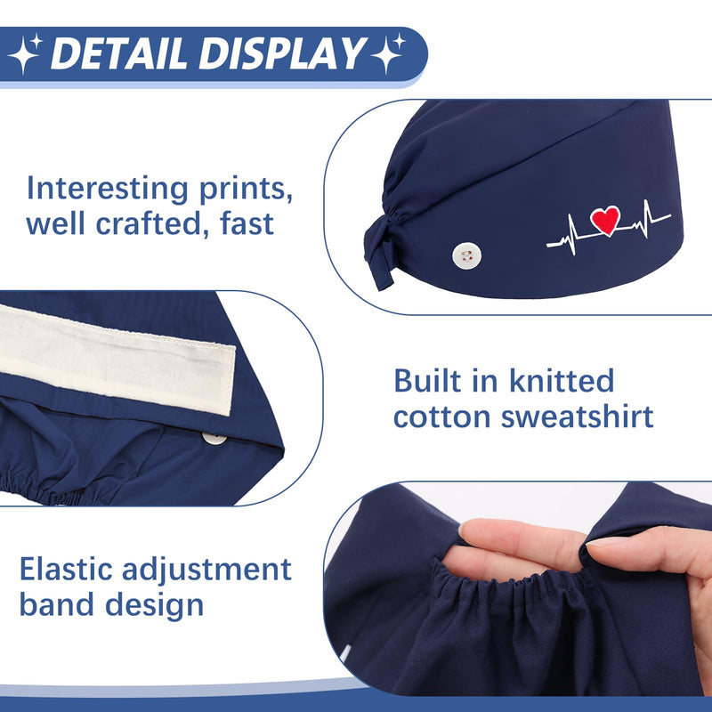 [AUSTRALIA] - Smomend Surgical Cap, Funny Surgical Caps for Doctors, Nurses, Dentists and Medical Personnel, Unisex Fabric Hood with Sweat Absorber for Hospital, Clinic and Laboratory, One Size, Blue, blue 
