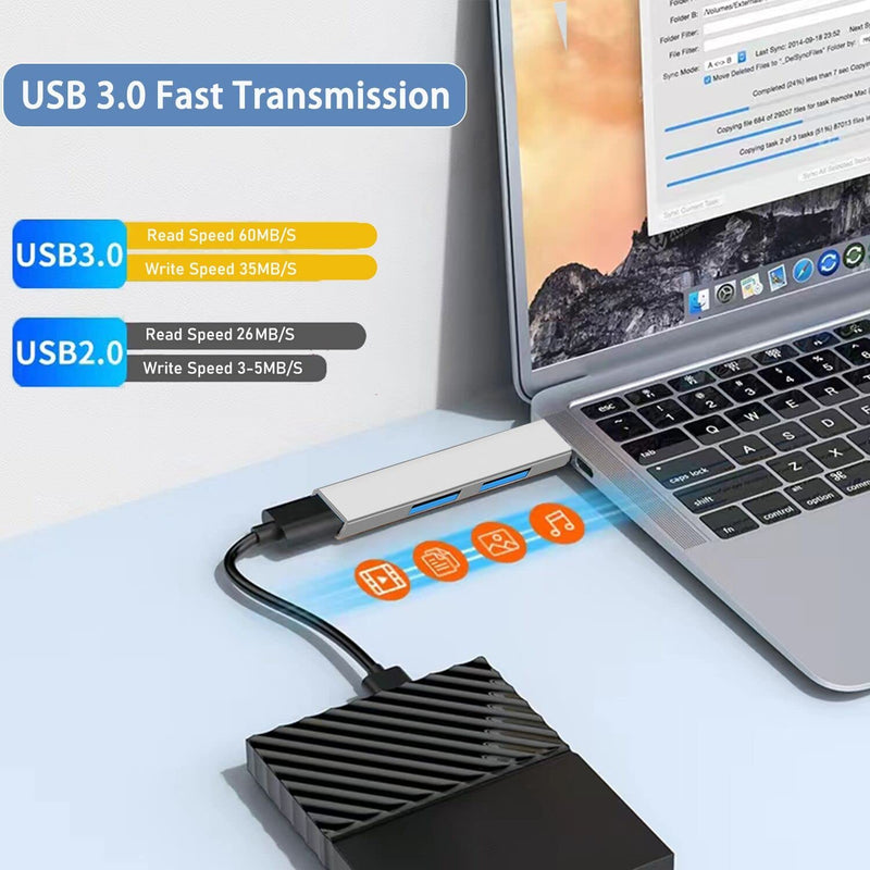 USB 3.0 Hub, VIENON Aluminium 3-Port USB Hub USB Splitter USB Expander for Laptop, Xbox, Flash Drive, HDD, Console, Printer, Camera,Keyborad, Mouse Expand 3 USB