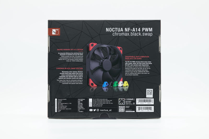 Noctua NF-A14 PWM chromax.Black.swap, Premium Quiet Fan, 4-Pin (140mm, Black) pack of 1