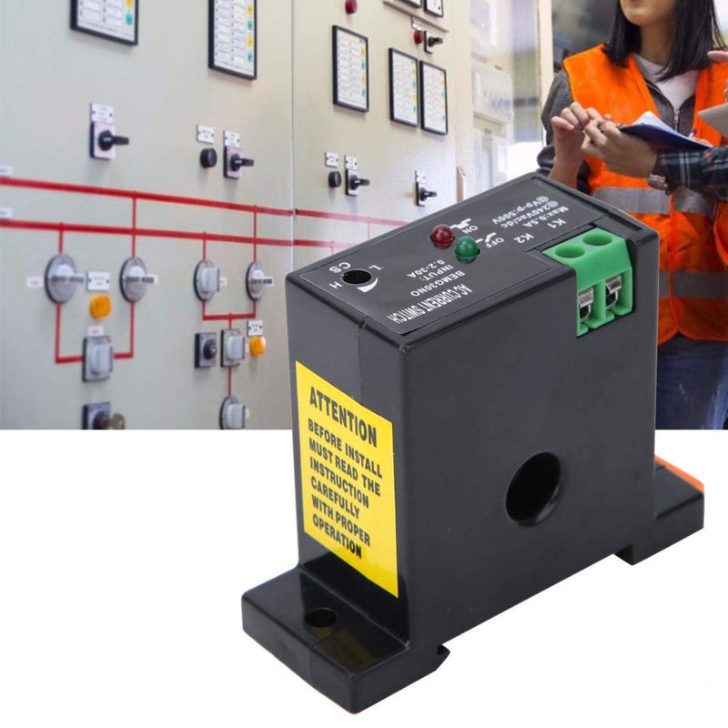 Uadme Adjustable Current Switch, Current Meter Switch AC 240V 0.2-30A, Normally Open Current Sensor Control Switch, for Industrial Automation Devices, Buzzer, Relay, Microcontroller