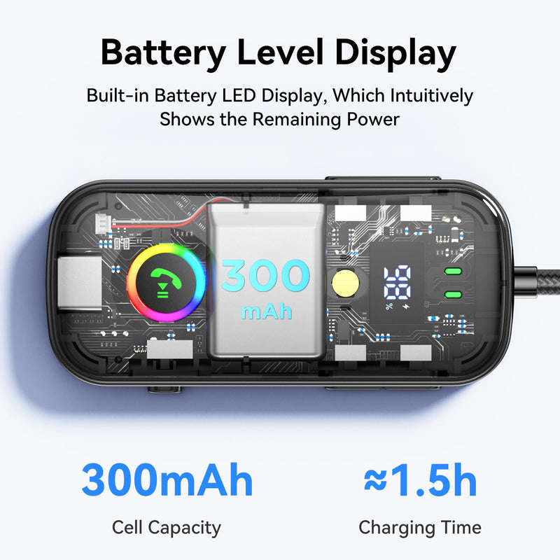[AUSTRALIA] - Bluetooth Transmitter Receiver,Supports 2 AirPod/Headphone,HD Battery Level Display,Low Latency, 3.5mm Audio Interface Bluetooth Audio Adapter,for Airplane,TV,Car,Gyms,Home Audio Stereo Systems 