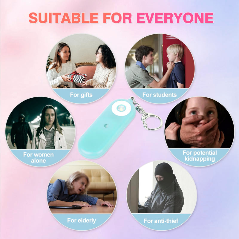 Personal Safety Alarm for Women - 130dB Self Defense Keychains Siren Whistle, Replaceable Battery with SOS LED Strobe Light - Emergency Security Safe Protection Devices for Kids Elderly Blue Light 1