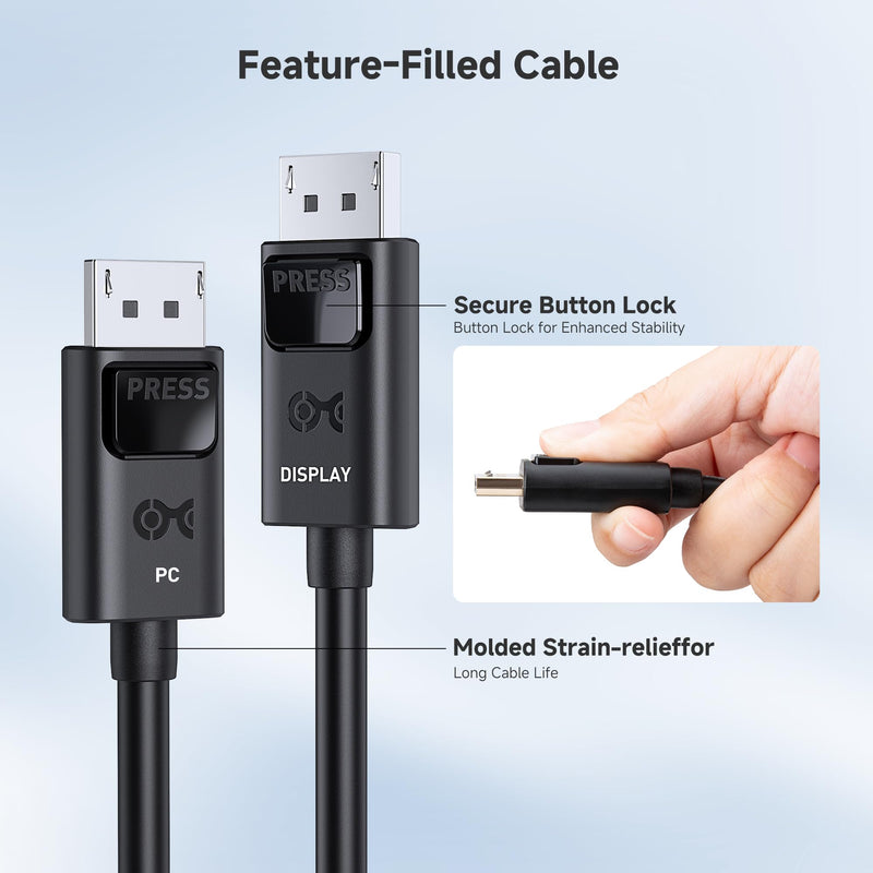 Cable Matters 32.4Gbps Unidirectional Active DisplayPort 1.4 Cable, 25ft | 8K@60Hz / 4K@240Hz, HDR, for Gaming Monitor PC RTX/RX GPUs 7.5m