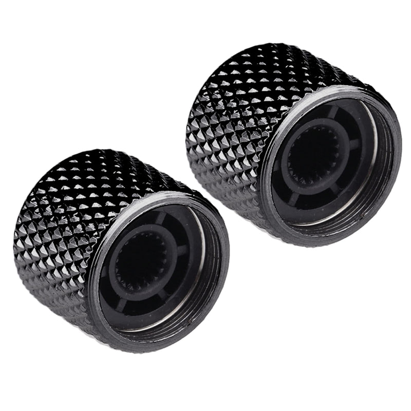 [AUSTRALIA] - Musiclily Pro Traditional Metal Metric Size Abalone Top Dome Knobs for Fender Tele Telecaster Electric Guitar or Bass, Black (Set of 2) 