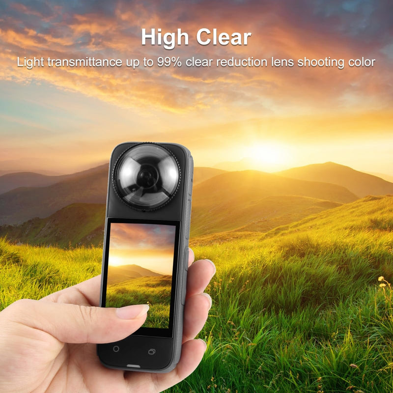 PULUZ Lens Guard for Insta360 X4, Rotation PC Lens Protective Cover, Lens Protector Screen Protective Cover, Lens Cap for Insta360 Camera Accessories (Standard Lens Guards)