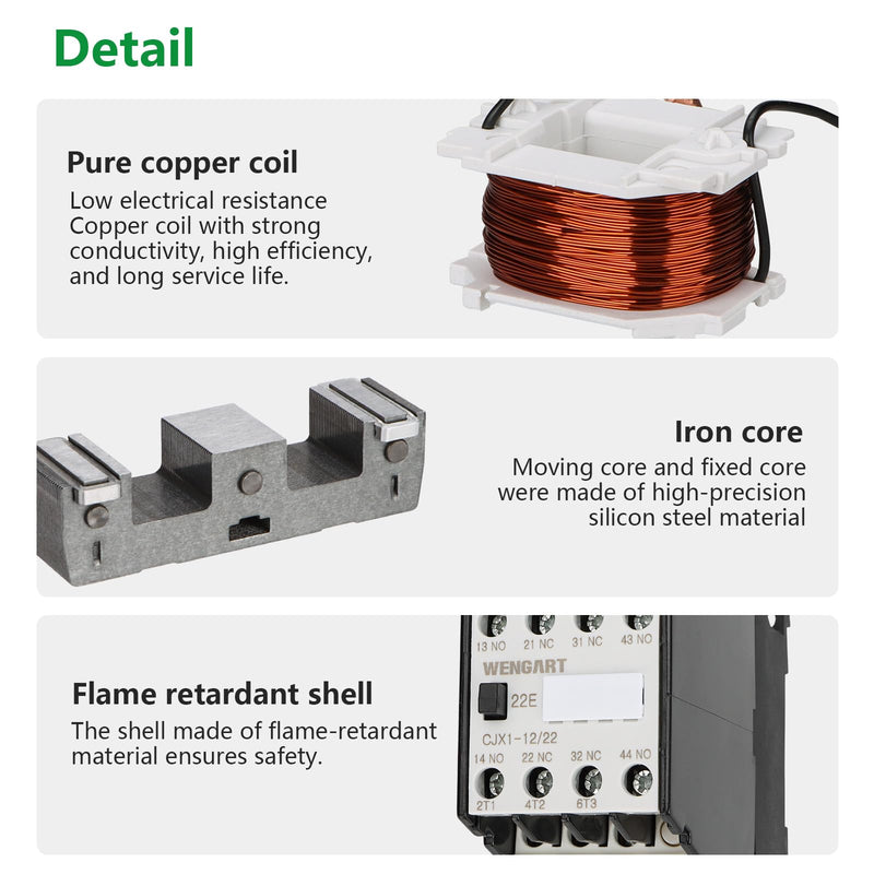 Wengart Engine Starter Contactor CJX1, AC220V 2NO2NC 12A An Important Part of Industrial Control Systems 12A_AC220V