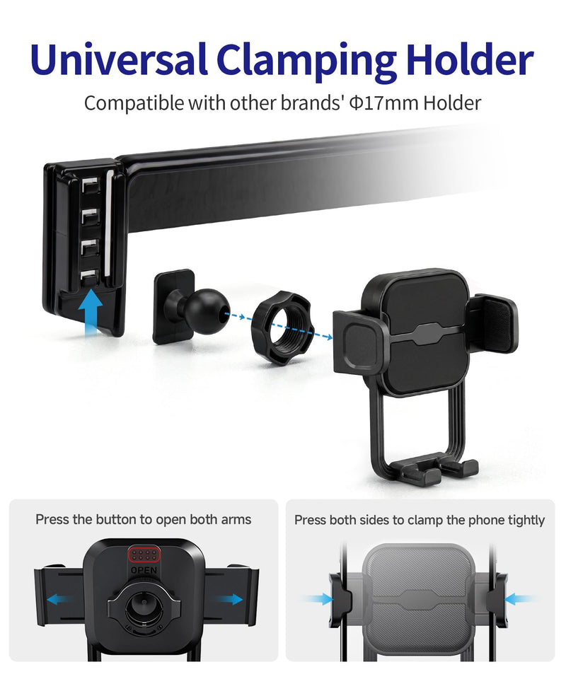 Auto Clamp Car Phone Holder for Toyota C-HR 2019-2022, 8" Screen | Universal Mechanical clip Cell phone Mount Accessories Fit iPhone Android,Automobile Cradle GPS Dashboard Navigation Bracket