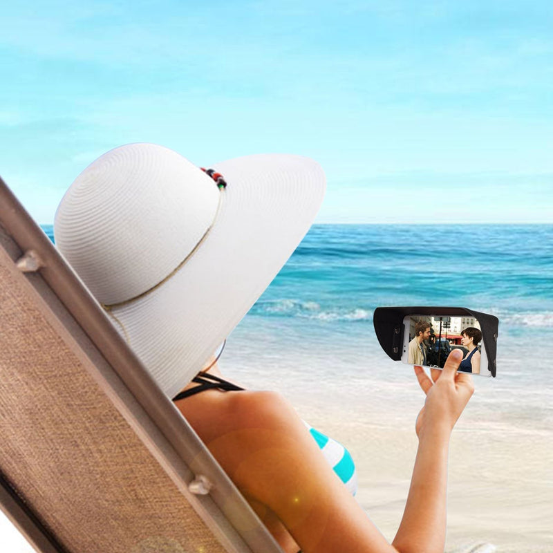 TFY Universal Phone Sun Shade & Glare Visor Shield for 4.5 to 6.1 Inch Smartphones - Compatible with iPhone 15/14 / 13/12 / XS/XR / 8 / SE