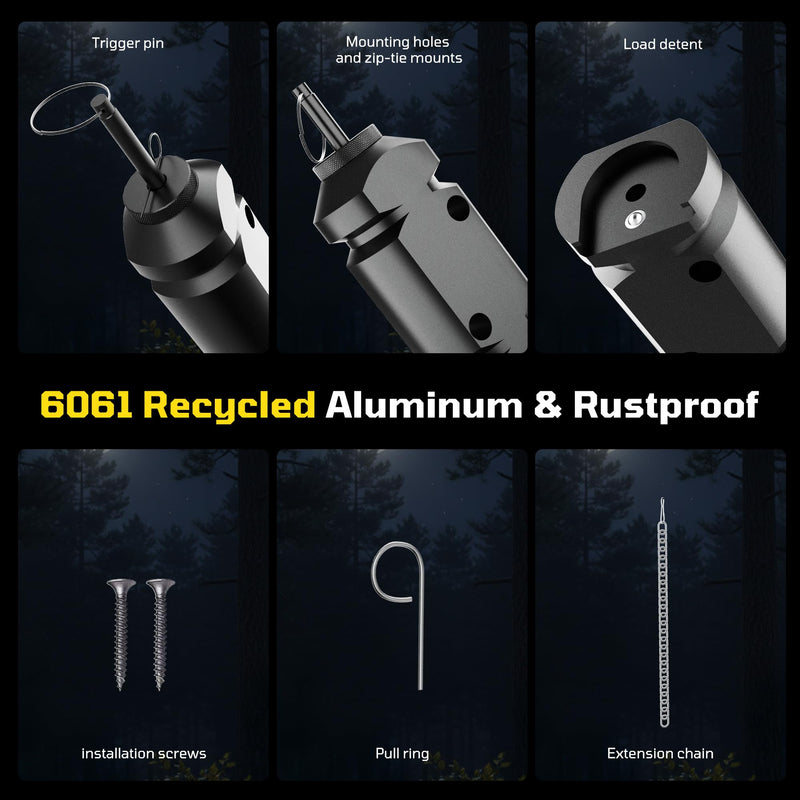 Perimeter Trip Alarm, 12 Gauge Trip Alarm, Camping Trip Wire Alarm Device with Screw and Extension Chains, Early Warning System for Camping and Outdoor Safety/ Bear Deterrent(Suitable Multiple Models) 2 Pack