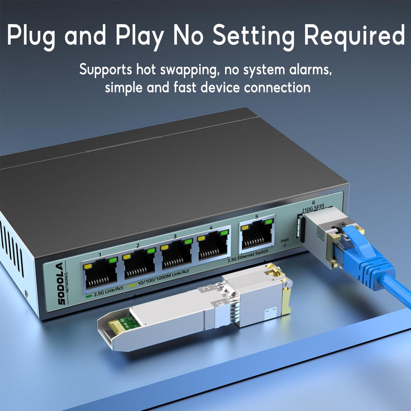 SODOLA SFP Module | 10G SFP+ RJ-45 Copper Transceiver for SODOLA,SFP to Ethernet,Plug and Play,Hot Pluggable,Up to 30m Distance Copper SFP Module