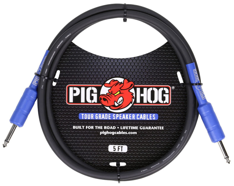 Pig Hog PHSC5 9.2mm Speaker Cable, 5 Ft - 2 Pack