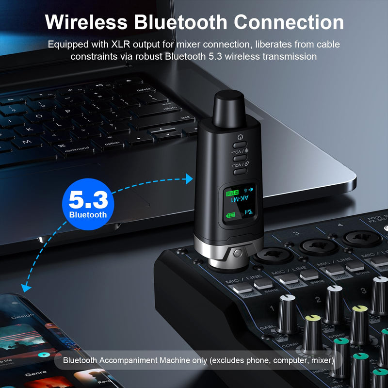 Aokeo AK-M1 XLR Bluetooth Receiver-High-Fidelity Wireless Audio Adapter,100ft Stable Connection,Stereo for Speakers,Mixers,DJ Equipment,Weddings,Parties Receiver x1