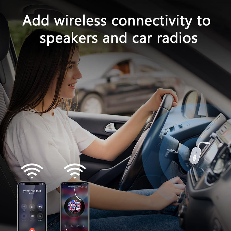 Bluetooth 5.3 Adapter for Airplane, Bluetooth Transmitter Receiver for 2 AirPods or BT Devices, Low Latency, Audio Adpater with 3.5mm Jack & RCA Cable for TV PC Gym Switch Car/Home Stereo