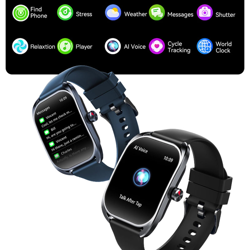 Smart Watches for Men(Answer/Make Call), 2.01" Curved Screen HD Fitness Tracker Watch with Blood Pressure/Heart Rate Monitor, SpO2, 100+ Sports Fitness Smart Watch for Android/iOS Phones (Black) Black