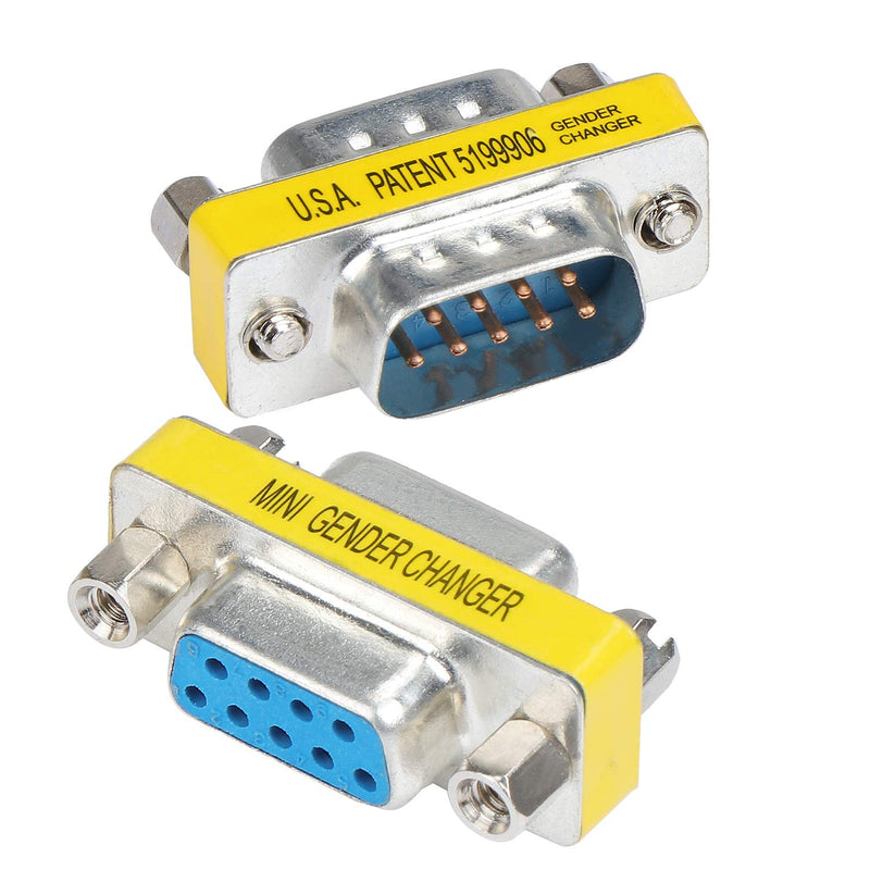 abcGoodefg 9 Pin RS-232 DB9 Male to Male Female to Female Serial Cable Gender Changer Coupler Adapter (10 Pack, DB9 Male to Male Female to Female) 10 PACK