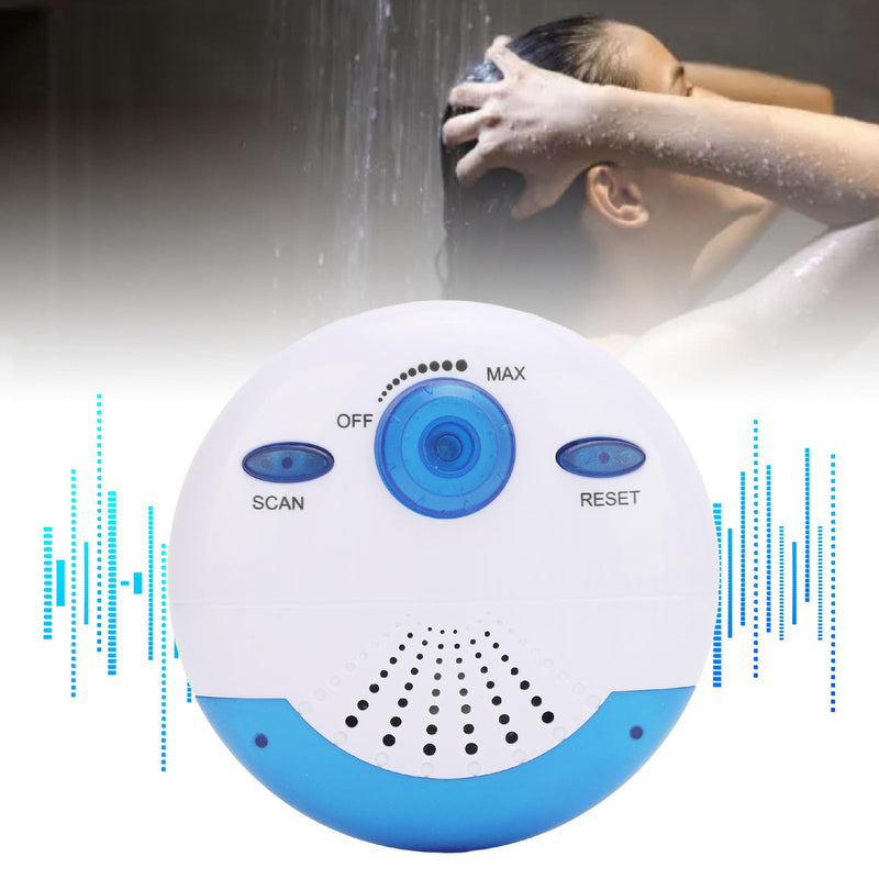 VGEBY Shower Radio, 360 Degrees Surround Sound Shower Radio Speaker IPX7 Waterproof Portable FM Radio with Top Handle for Bathroom Outdoor