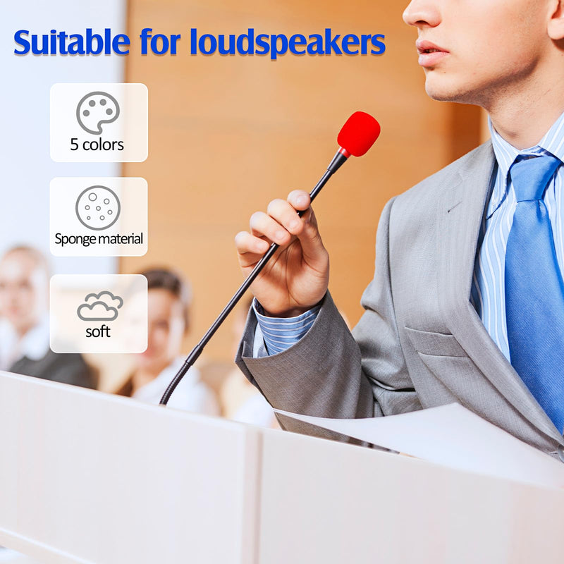 30 Pcs Mini Size Lapel Headset Microphone Windscreen Sponge Microphone Foam Covers Lavalier Mic Covers for Microphones Variety of Headset, Noise Reduction, 5 Colors