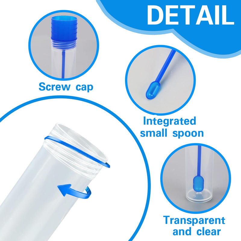 Pack of 50 Dog Faecal Sample Tubes 15 ml Chair Sample Tube with Spoon and Label Sticker Good Sealing Chair Sample Collection Aid for Pets for Testing