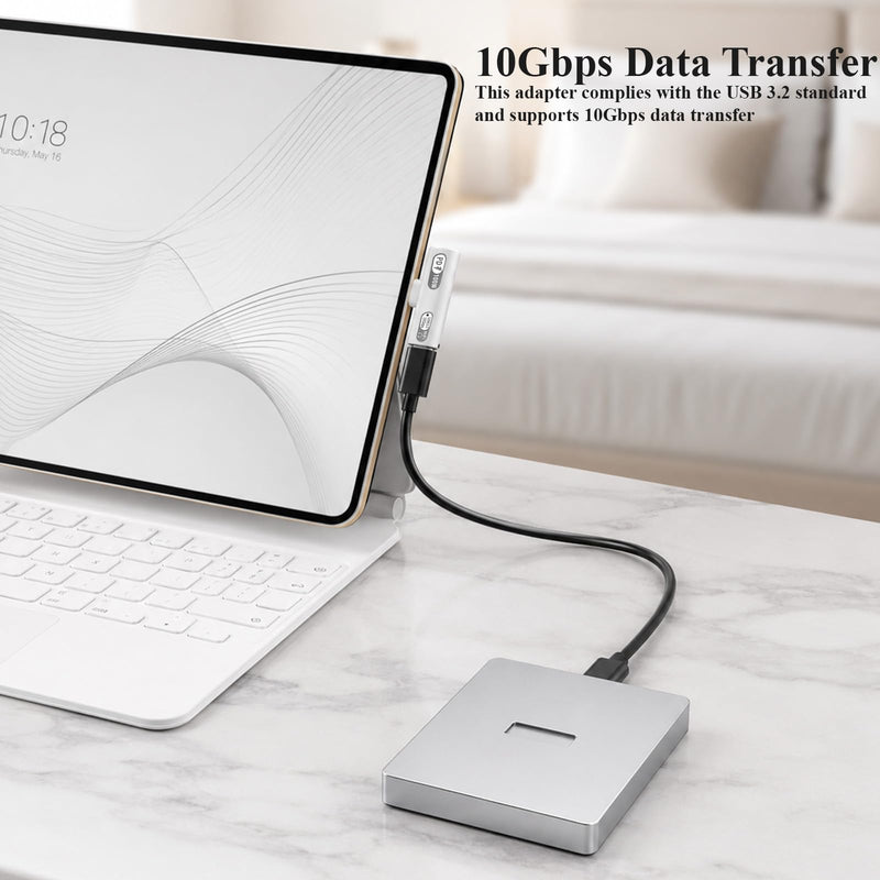 Dual USB C Splitter Adapter with 100W Fast Charging 2 in 1 Type C Splitter Headphones and Charging 10Gbps Date UsbC Splitters Adapter for TypcC Phone Pad Computer Headphone and most TypcC Devices