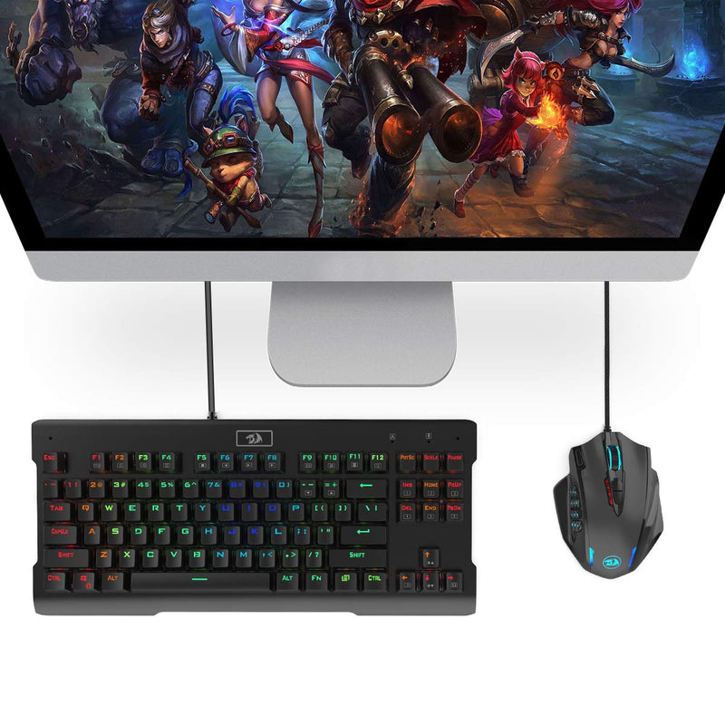 Redragon M908 Impact RGB LED MMO Mouse with Side Buttons Optical Wired Gaming Mouse with 12,400DPI, High Precision, 20 Programmable Mouse Buttons Black Wired