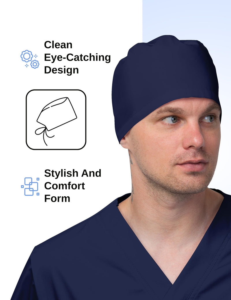 Solid Working Cap Scrub Cap for Women and Men Unisex Surgical Cap Comfortable and Stylish Scrub Hat One Size Navy