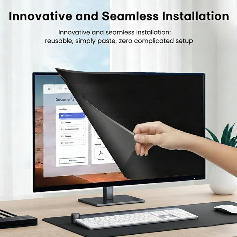 [2-Pack] 20 Inch Reusable Nano Bezel Anti-Glare Computer Privacy Screen | for Monitor, 16:9 Aspect Ratio, Residue-Free Removable Anti-Spy Filter, Eye Protection Anti-Blue Light Desktop Shield 20 Inch(Diagonal)-16:9 Aspect Ratio