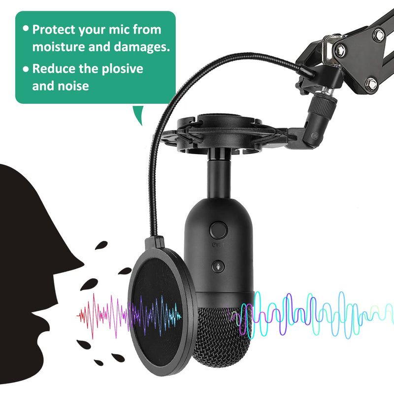 [AUSTRALIA] - Mic Boom Arm for Razer Seiren V2 X, Adjustable Microphone Arm Stand with Shock Mount, Pop Filter, Heavy Duty Table Mount Clamp and 3/8 Female to 5/8 Male Screw Adapter 