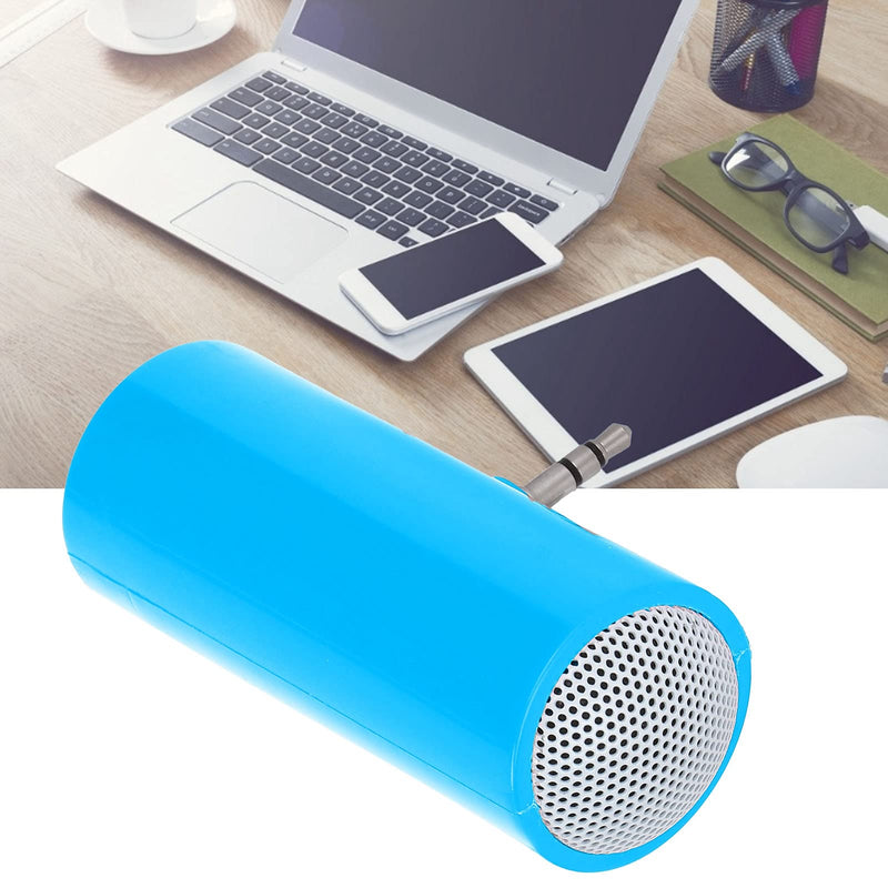 [AUSTRALIA] - 3.5 mm Jack Stereo Mini Speaker Portable Plug in Speaker for Mobile Phones and Tablets Plug in Speakers Mini Speaker with Aux Input Pillow for Sleeping Extern (Blue) Blue 