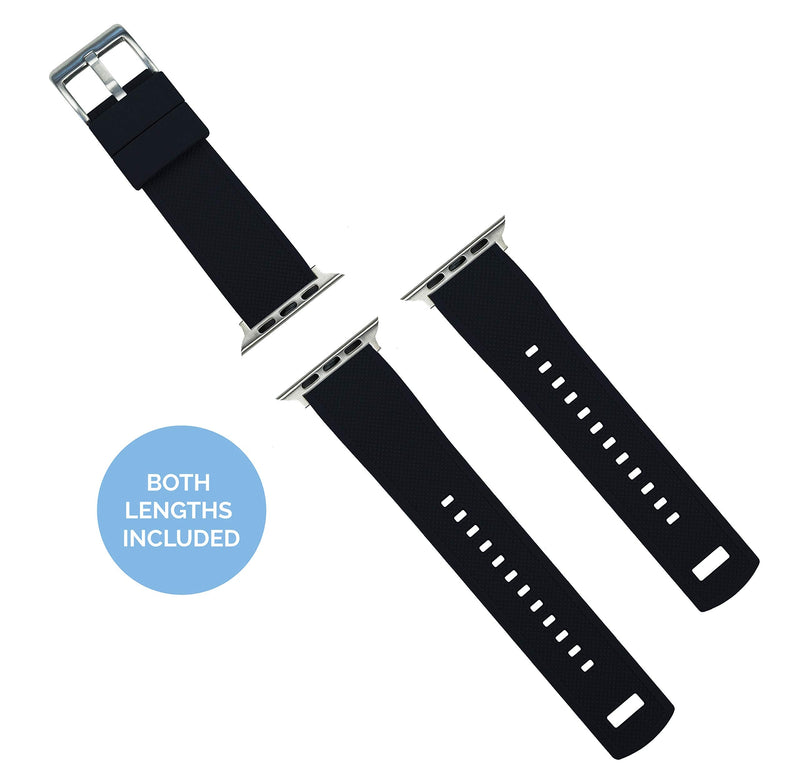 BARTON WATCH BANDS - Elite Silicone Watch Bands Compatible with Apple Watch Models - 1, 2, 3, 4, 5, 6, 7, 8, 9, 10, SE, Ultra & Ultra 2 Small (38mm/40mm/41mm) Black Top / Crimson Red Bottom