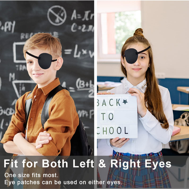 2PCS Eye Patch, Adjustable Eye Patches, Medical Eye Patch, Amblyopia Lazy Eye Patches for Left or Right Eyes, Black